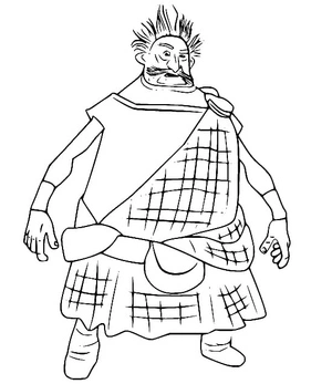 Duque Dingwall de pé, página para colorir fácil de Corajoso, para imprimir grátis