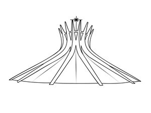 Página para Colorir Catedral de Brasília