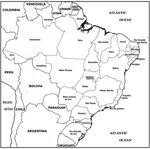 Página para Colorir Mapa do Brasil
