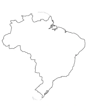 Página para Colorir Mapa-Base do Brasil
