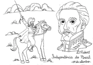 Página para Colorir Dia da Independência do Brasil