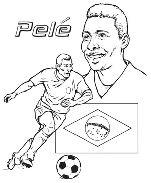 Página para Colorir Lenda do futebol brasileiro, Pelé