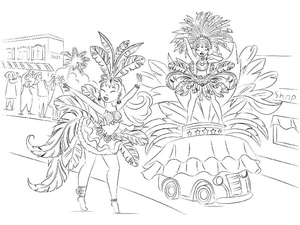 Página para Colorir Carnaval no Rio