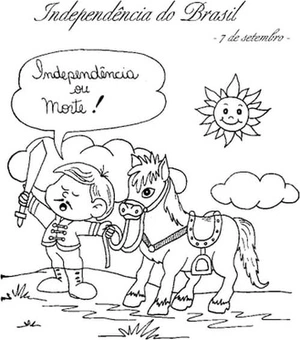 Página para Colorir Dia da Independência do Brasil