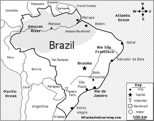 Página para Colorir Página para colorir do mapa do Brasil para imprimir