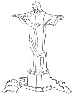 Página para Colorir Redentor de Cristo