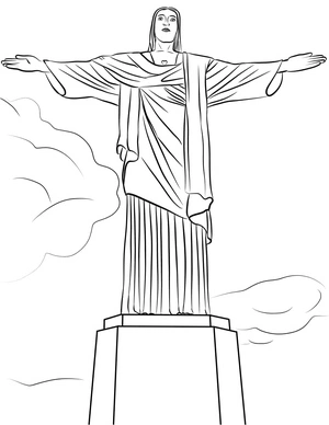 Página para Colorir O Redentor no Brasil - Cristo