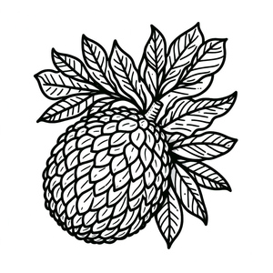 Árvore de Fruta-Pão com Folhagem