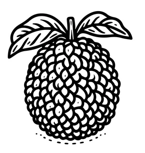 Página para Colorir Fruta-pão Simples