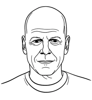 Página para Colorir Página para Colorir do Bruce Willis