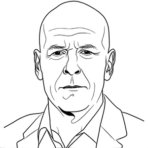Página para Colorir Retrato de Bruce Willis