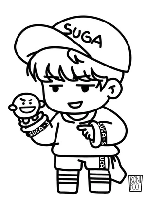 Página para Colorir Suga do BT21