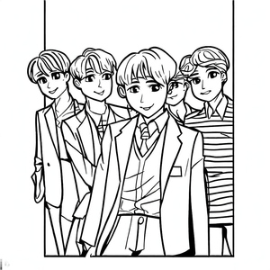 Página para Colorir dos Membros do BTS