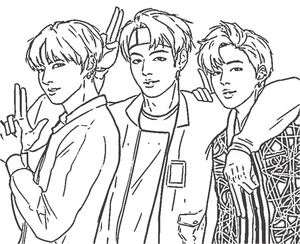 Página para Colorir Fantástico BTS