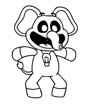 Bubba Bubbaphant feliz, fácil página para colorir Bubba Bubbaphant, imprimível grátis