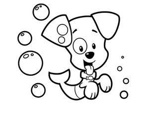 Página para Colorir Bolha de Cachorrinho Adorável