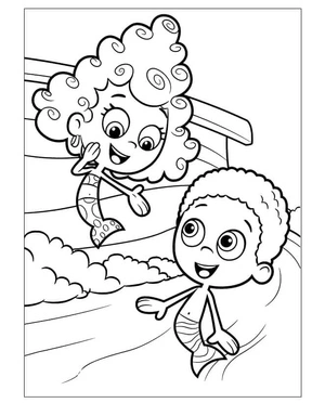 Página para Colorir Deema, Curly e Goby