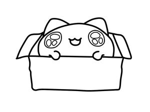 Página para Colorir Bugcat Capoo na Caixa