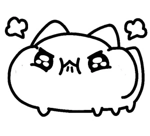 Página para Colorir Capoo, o Gato-Bicho Furioso