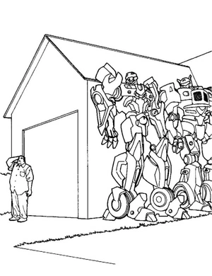 Página para Colorir Abelha e um amigo se escondem de um homem