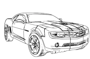 Página para Colorir Carro com design do Bumblebee
