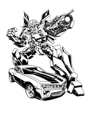 Página para Colorir do Carro Transformer Bumblebee
