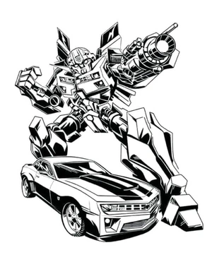 Página para Colorir Página para Colorir do Carro Transformer Bumblebee