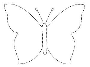 Página para Colorir Página Simples de Contorno de Borboleta