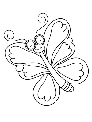 Página para Colorir Borboleta Inteligente