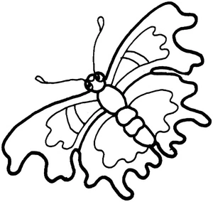 Página para Colorir Borboleta em Voo