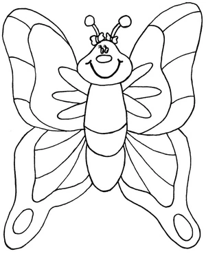 Página para Colorir Borboleta Fofa