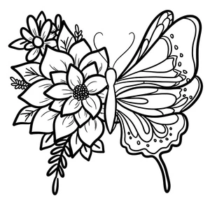 Página para Colorir Borboleta Número 3