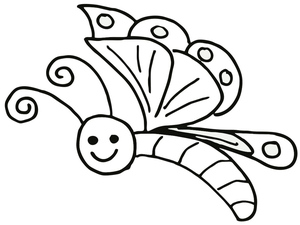 Página para Colorir Borboleta Fofa para Imprimir
