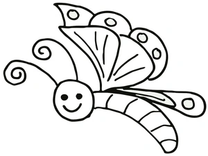 Página para Colorir Página para Colorir Borboleta Fofa para Imprimir