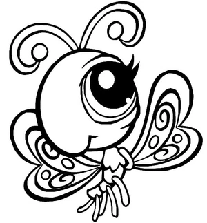 Página para Colorir Borboleta Adorável para Imprimir
