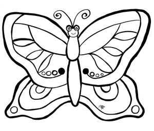 Página para Colorir Ilustração de Borboleta para Imprimir