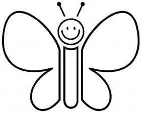 Página para Colorir de Borboleta de Desenho Animado para Imprimir