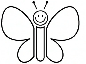 Página para Colorir Página para Colorir de Borboleta de Desenho Animado para Imprimir
