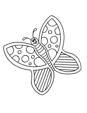 Página para Colorir Página para Colorir de Borboleta Fofa para Imprimir