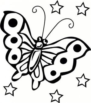 Página para Colorir Borboleta Divertida para Imprimir