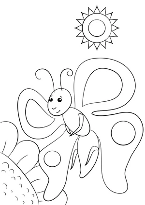 Página para Colorir Doce Borboleta