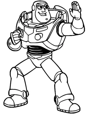 Página para Colorir Buzz Lightyear em Ação