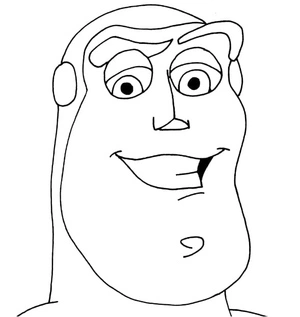 Página para Colorir A Cara Engraçada do Buzz Lightyear