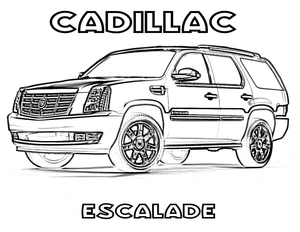 Página para Colorir Cadillac Escalade - SUV de Luxo