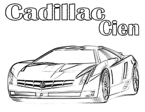 Página para Colorir Cien Cadillac