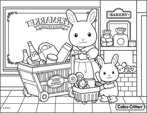 Folha de Colorir Calico Critters