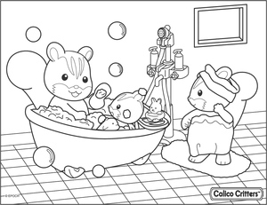 Página para Colorir Banheiro dos Bichinhos