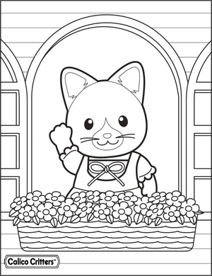 Página para Colorir de Calico Critters para Imprimir