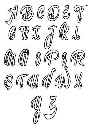 Página para Colorir Letras do Alfabeto em Caligrafia