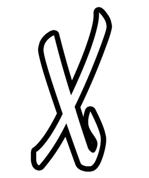 Página para Colorir Letra X Decorativa do Alfabeto para Página de Colorir de Caligrafia